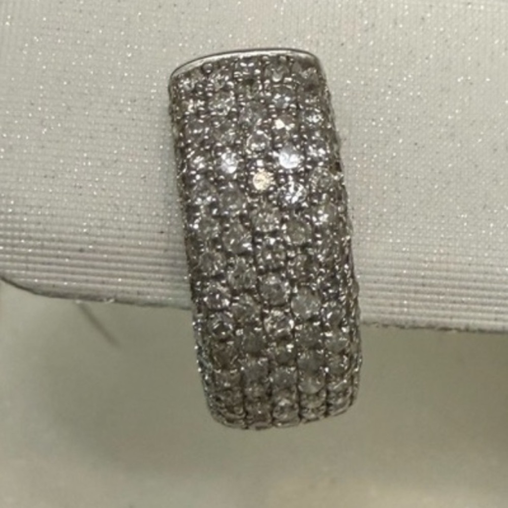 EFFY White Gold Dimond Hoop Earrings